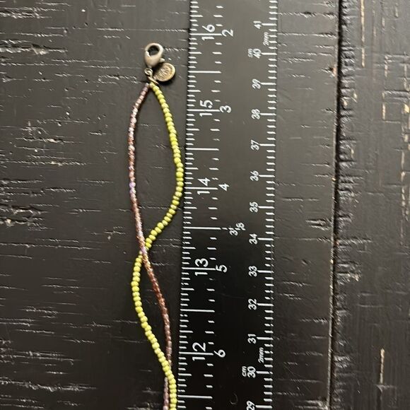 David Aubrey Coral Ted Butterfly Green Seed Bead Layered Necklace Luxury​​​​​ - Picture 8 of 9